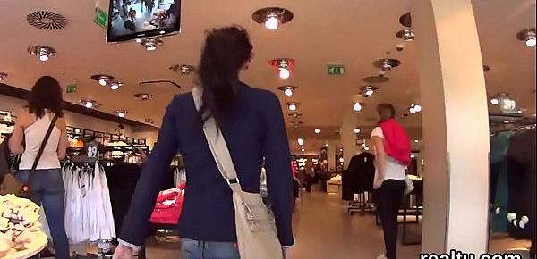  Enchanting czech teenie was seduced in the supermarket and rode in pov